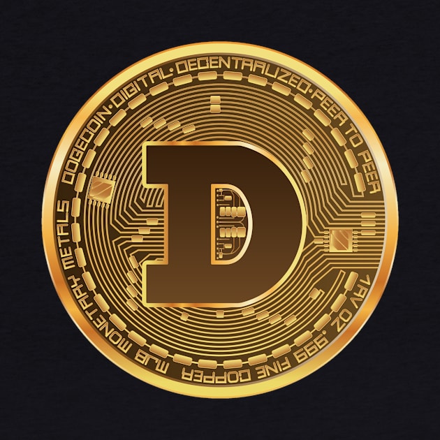 Dogecoin Cryptocurrency T-shirt by bigbot